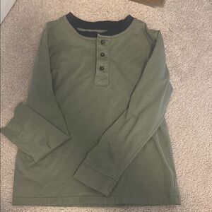 Olive Green Long Sleeve Tee Relaxed Fit